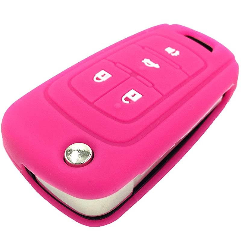 Hot Pink 4 Buttons Key Cover for Flip Folding Key Case Cover Silicone cover for 2010 2011 2012 2013 2014 Camaro