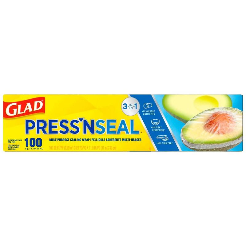 Glad Press'N Seal + Plastic Food Wrap - 100 sq ft