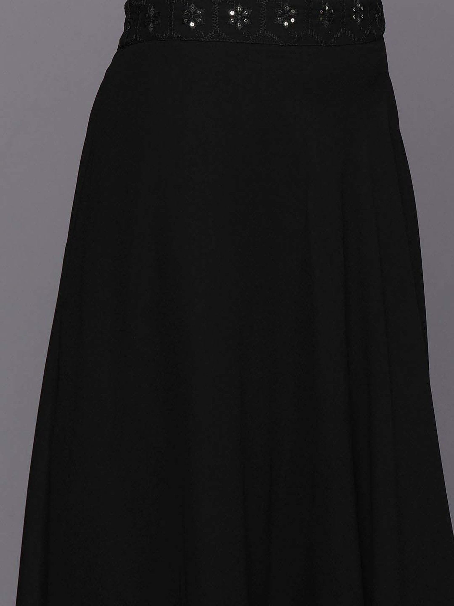 Libas Black Plain Lehenga Choli Set