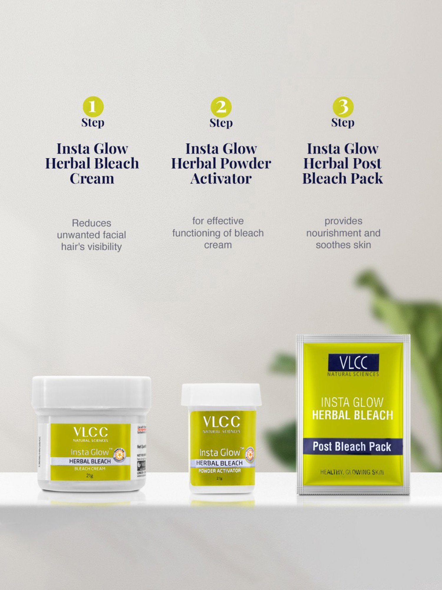 VLCC Insta Glow Herbal Bleach - Pack of 6