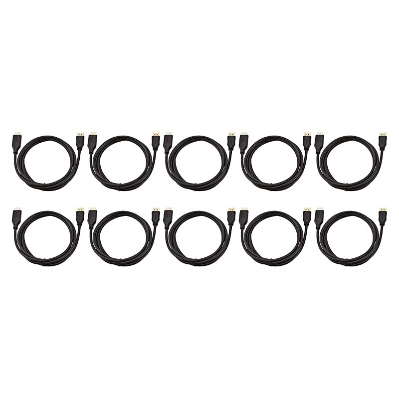 Basics DisplayPort to HDMI Adapter Computer Cable - 6 Feet, 10-Pack, Black