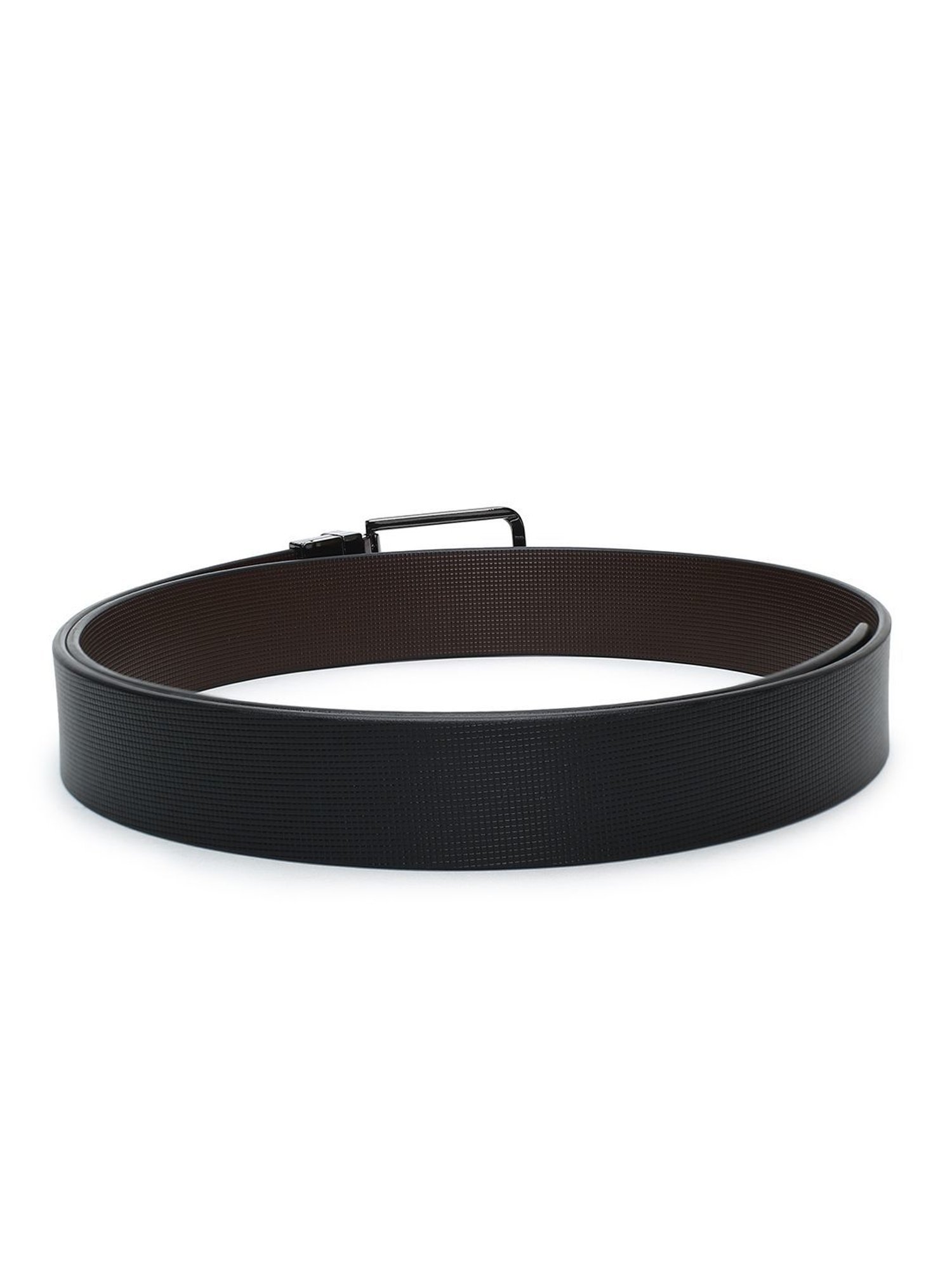 Crusset Black Leather Formal Belt for Men