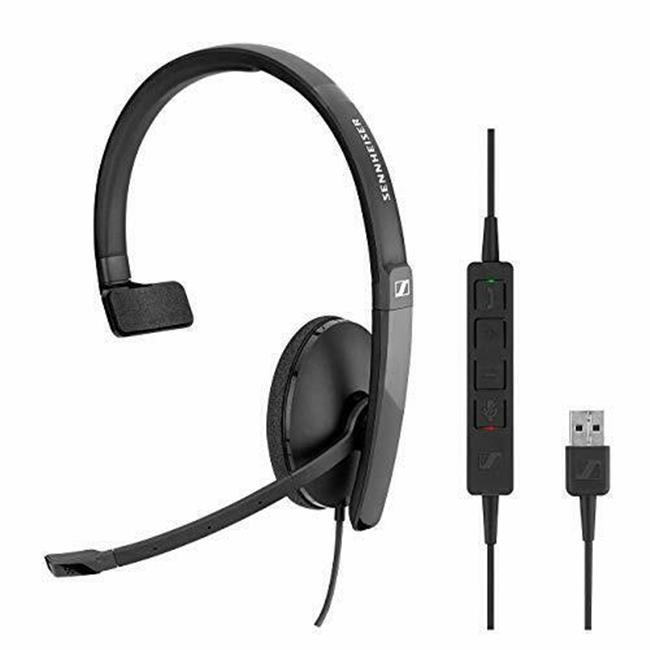 Sennheiser SC 130 USB (508314) - Single-Sided (Monaural) Headset for Business Professionals | with HD Stereo Sound, Noise Canceling Microphone, & USB Connector (Black)