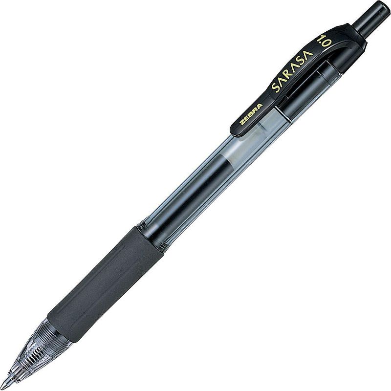 Zebra Sarasa Retractable Gel Pen Black Ink Bold Dozen 46610
