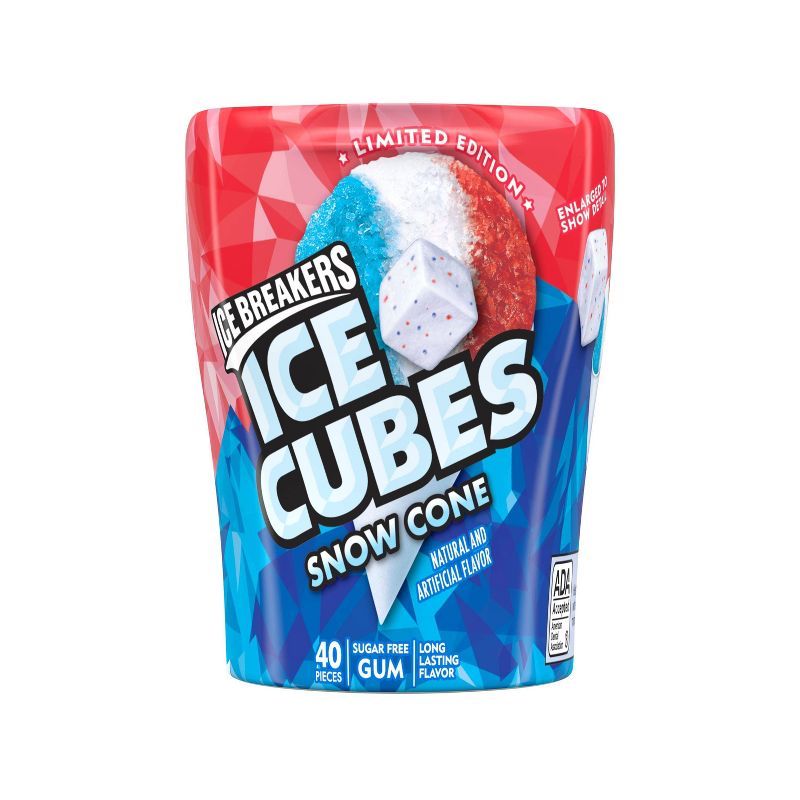Ice Breakers Ice Cubes Snow Cone Bottle Pack Gum - 3.24oz