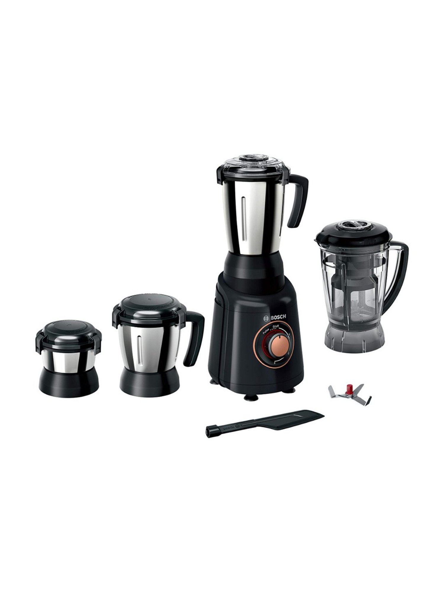 Bosch TrueMixx Bold Mixer Grinder 600 Watt with Overheat Protection & 4 Jars (Black)