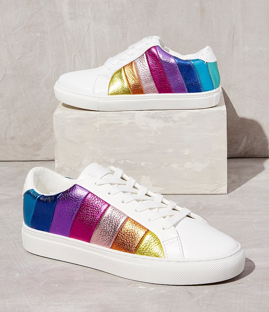 Kurt Geiger London Girls' Mini Lane Rainbow Stripe Sneakers (Youth)