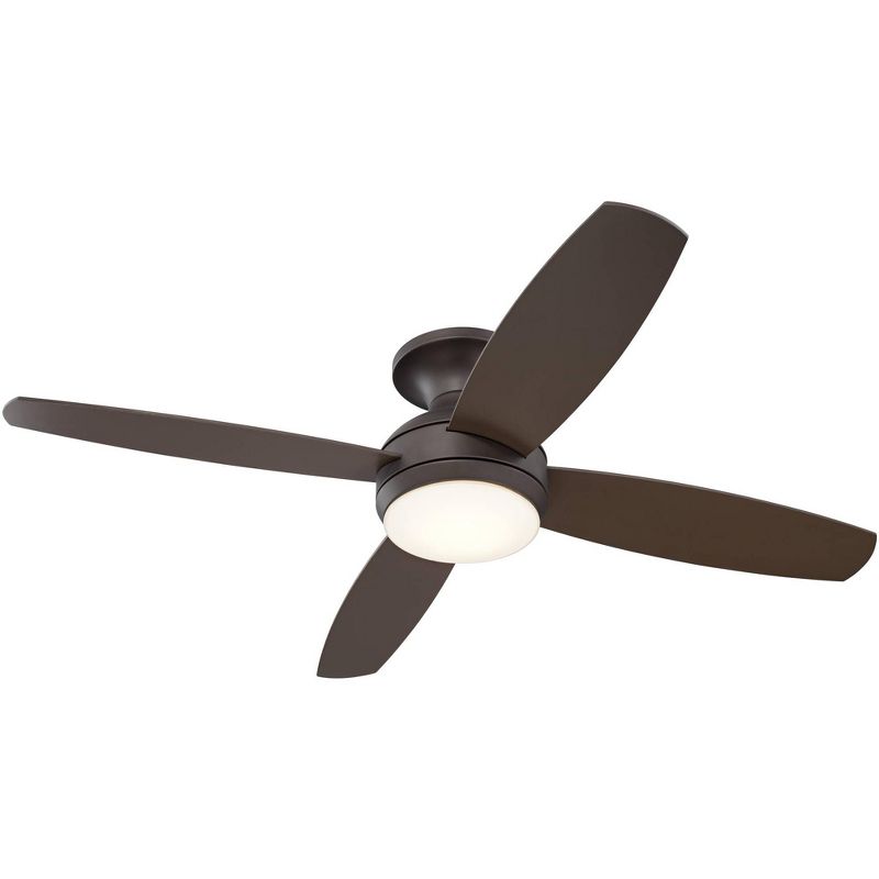 52" Casa Vieja Modern Hugger Ceiling Fan with Light LED Dimmable Remote Flush Mount Oil Rubbed Bronze for Living Room Bedroom
