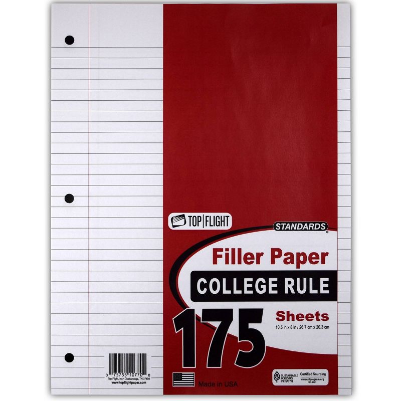175 Sheet College Ruled Filler Paper White - Norcom