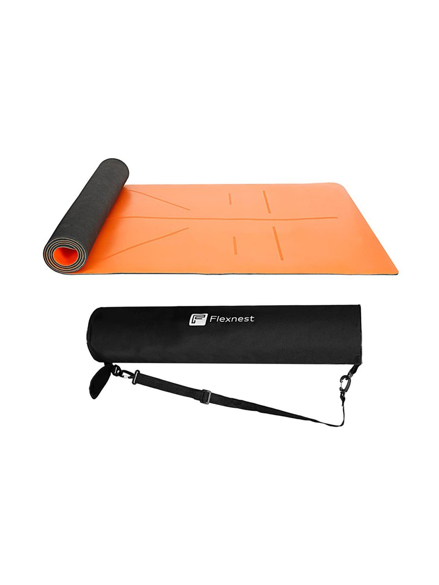 Flexnest Anti-Tear Non-Slip Performance TPE Material 6mm Yoga Mat (Orange)