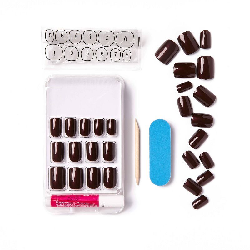 Kiss Gel Nails Ab Fab Burgundy Wine - 28ct