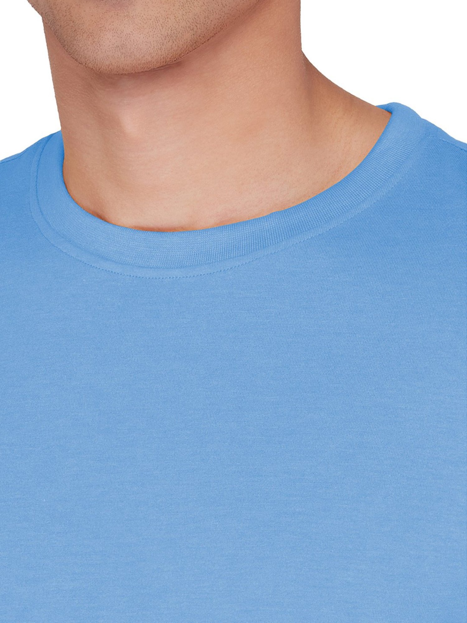 XYXX Azure Blue Round Neck T-Shirt