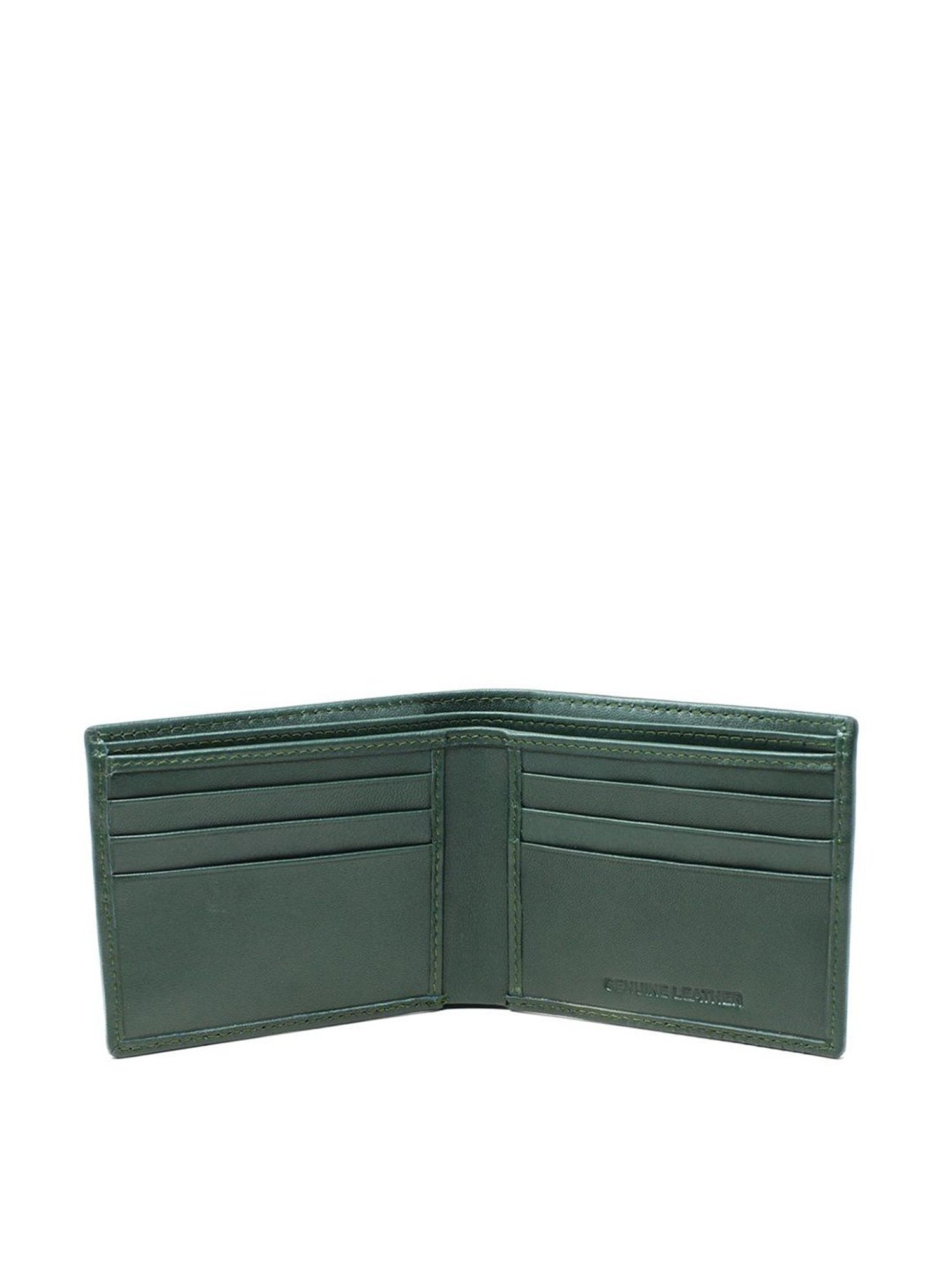 Tohl Matera Green Casual Leather Bi-Fold Wallets,Card Holder & Pen Holder Set for Men