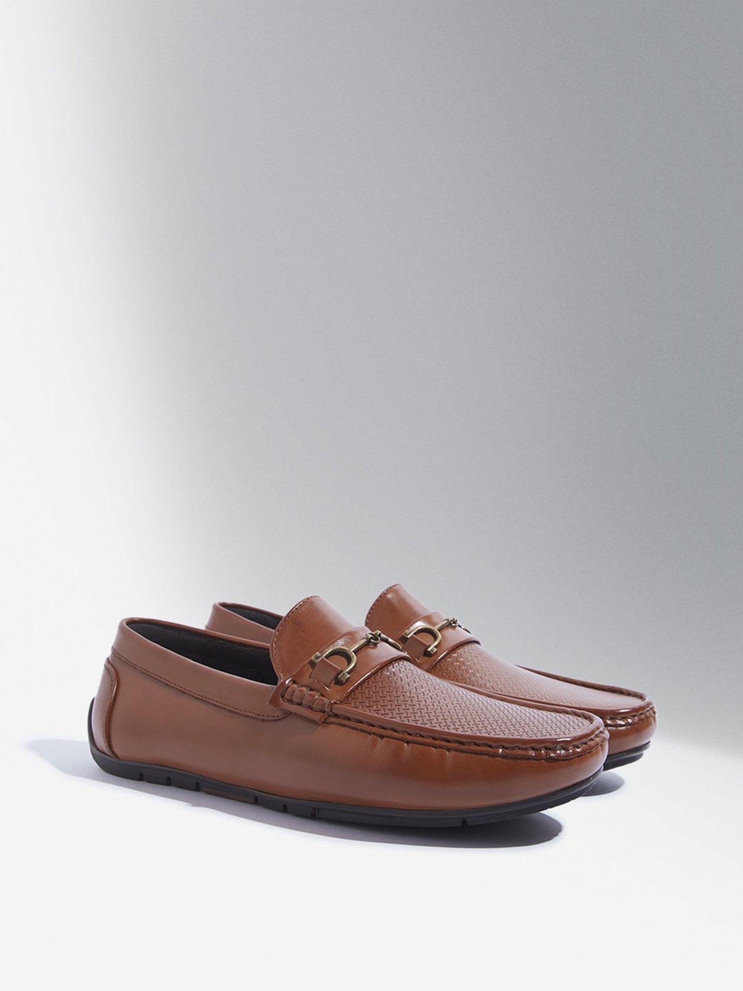 SOLEPLAY by Westside Tan Woven Textured Loafers