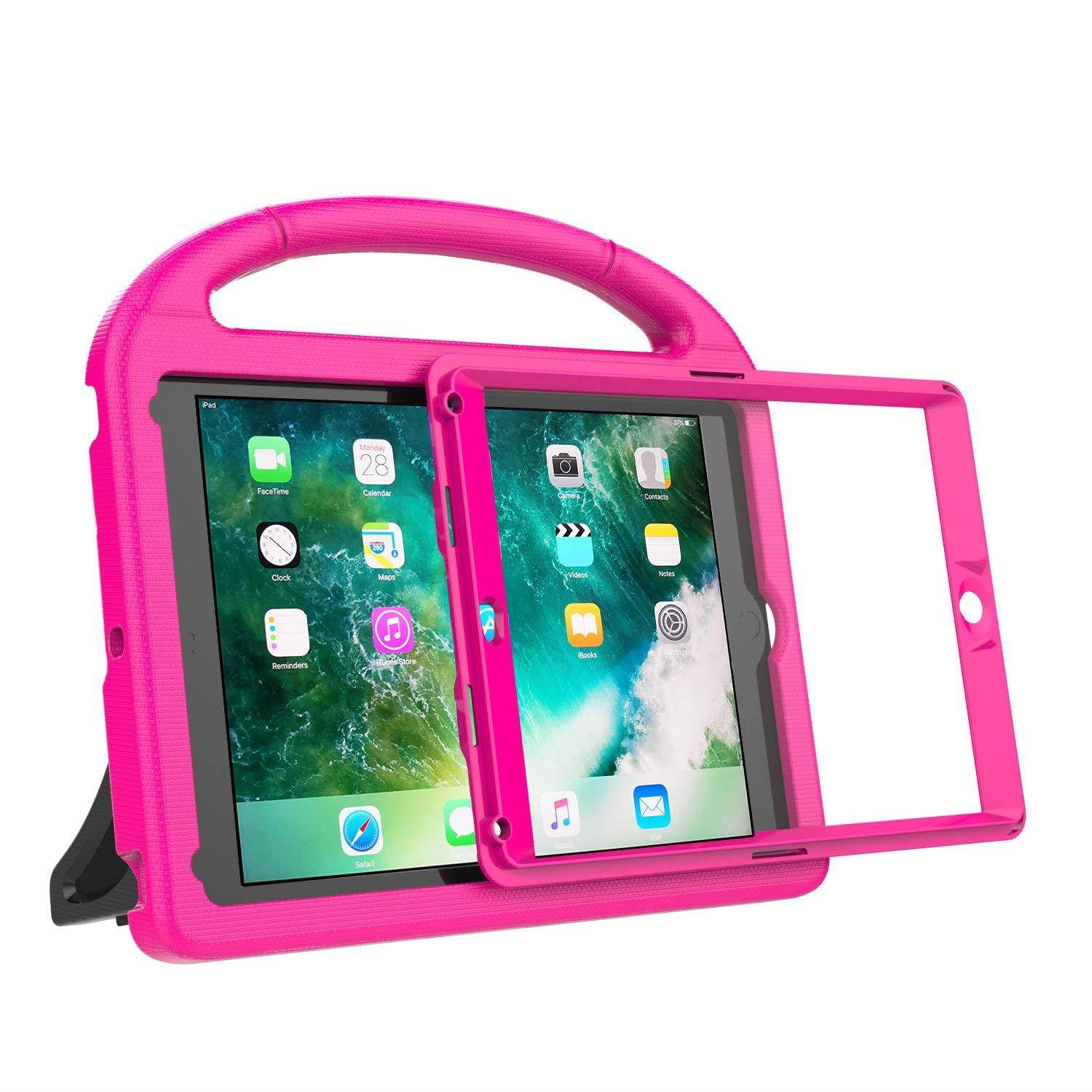 LEDNICEKER Kids Case for New iPad 9.7 2018/2017 - Built-in Screen Protector Light Weight Shock Proof Handle Friendly Convertible Stand Kids Case for New iPad 9.7 2017/2018 (ipad 5&6) - Rose