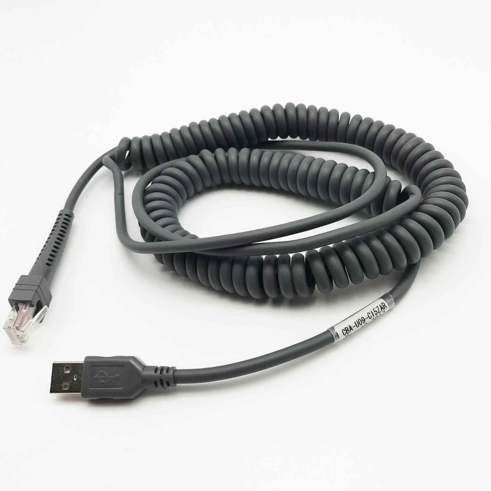 USB Cable Coiled 15ft for Symbol Barcode Scanner ls2208 ls4208 LS1203 ls9208 DS6878 DS6707 DS6708 LS2200 LS3408 LA3578 LS9203 LS4278 M2008 NEW