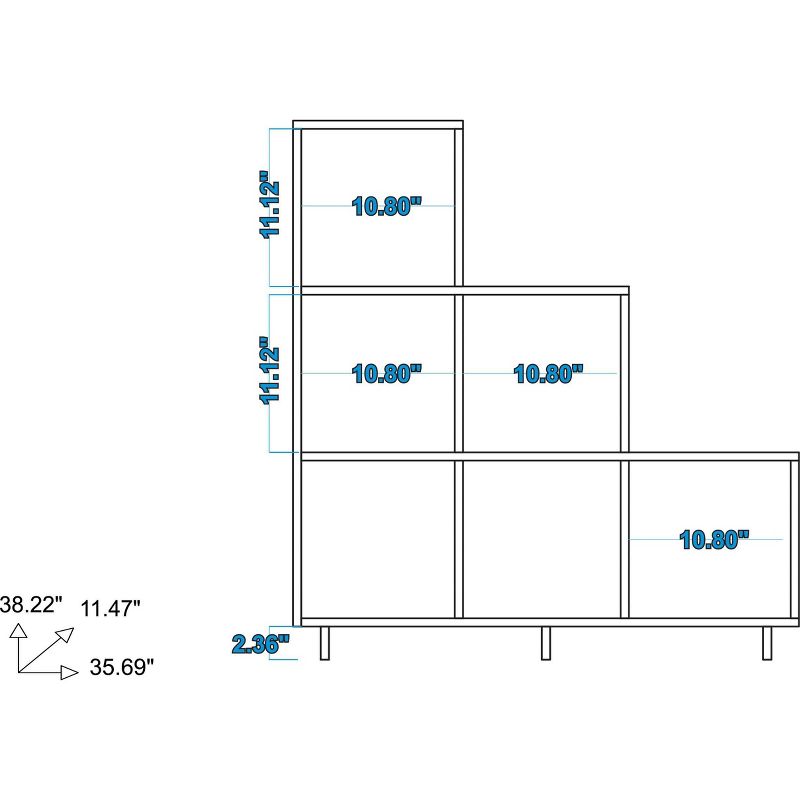 Set of 2 38.58" Cascavel Stair Cubby White - Manhattan Comfort