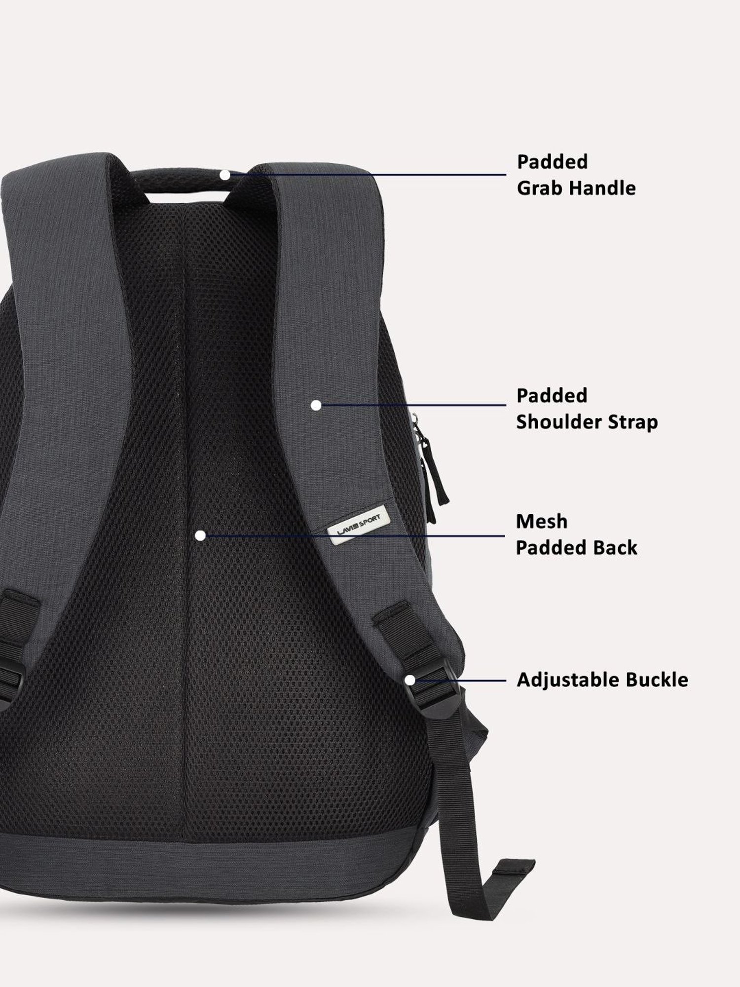 Lavie Sport Pinnacle 34L Laptop Backpack For Men & Women | College Bag For Boys & Girls (Black)