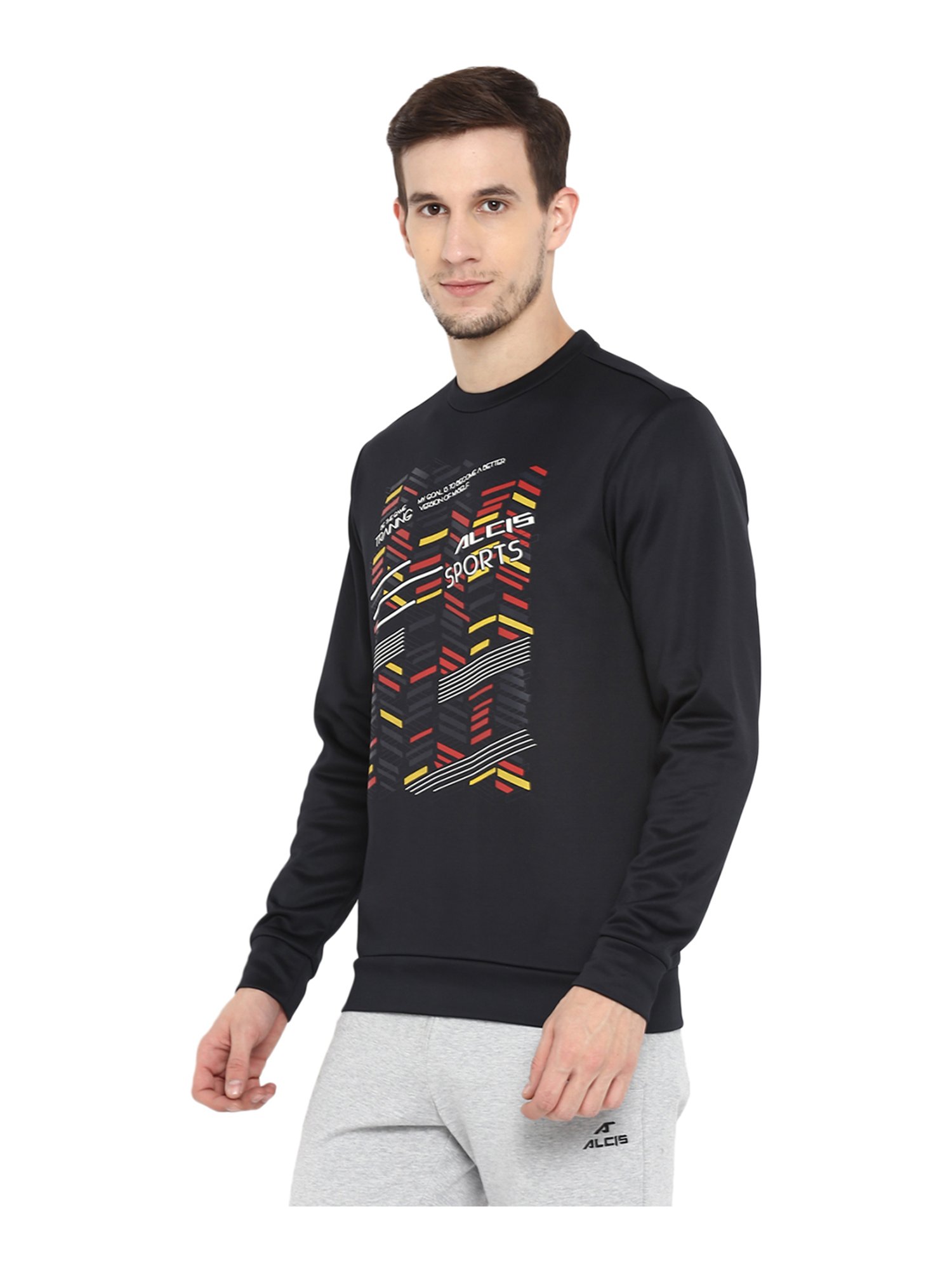 ALCIS Black Round Neck Sweatshirt