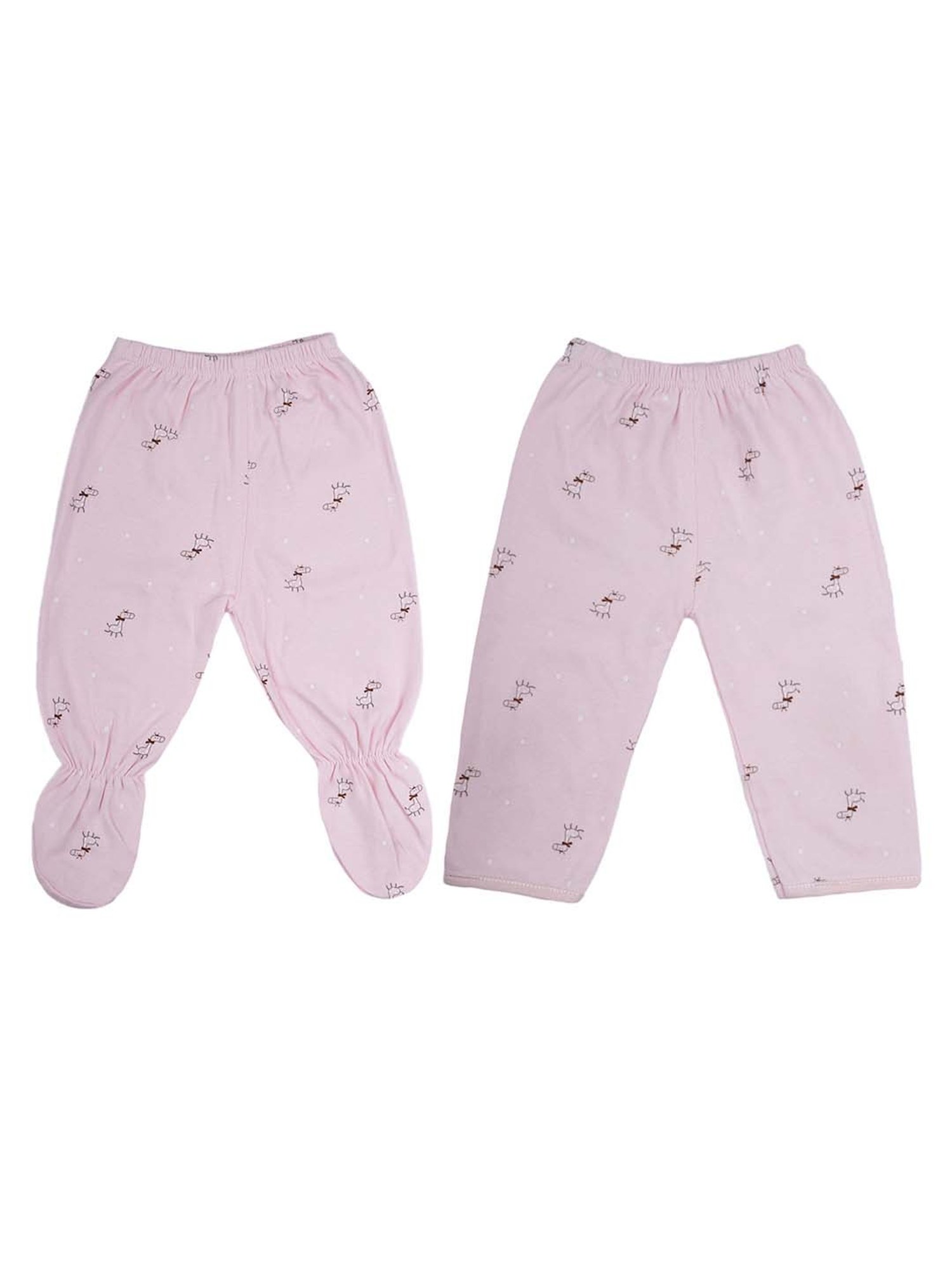 Baby Moo Kids Pink Printed Full Sleeves T-Shirt Set