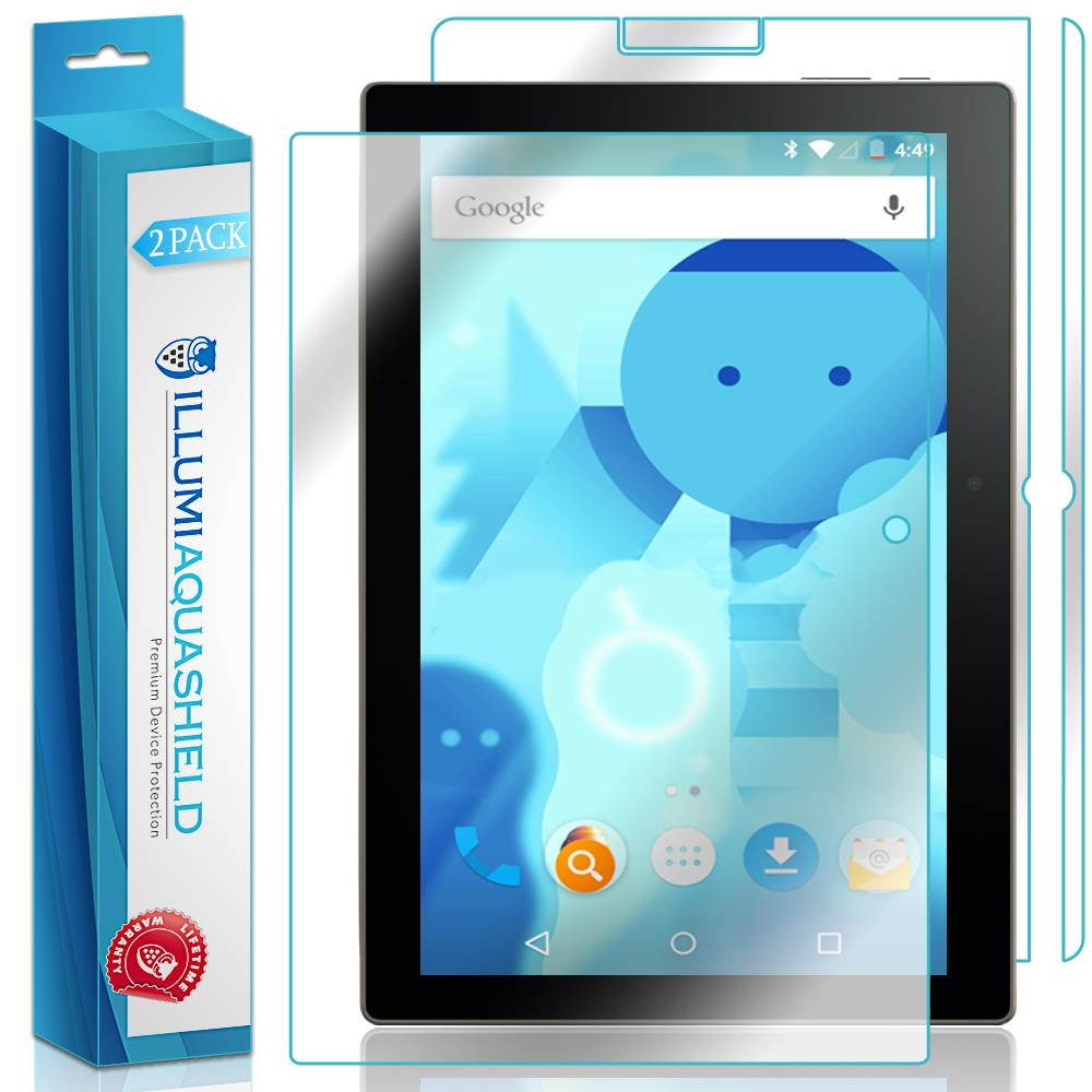 ILLUMI AquaShield Front + Back Protector Compatible with Lenovo Tab3 10 (2-Pack) HD Clear Screen Protector No-Bubble TPU Film