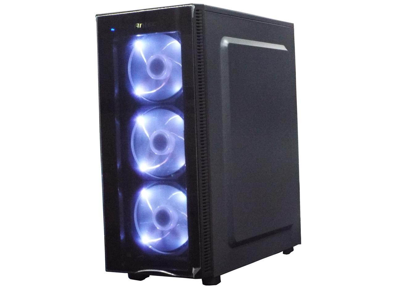 Odyssey RTL V2 Custom Gaming PC, Antex NX400 LED Gaming Case, Intel i5 3.2GHz, 8GB RAM, 512 SSD, AMD RX 550, Windows 10 Pro
