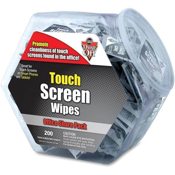 Falcon DMHJ Monitor Wipes Office Share Pack - Anti-static, Alcohol-free - 200 / Each - White
