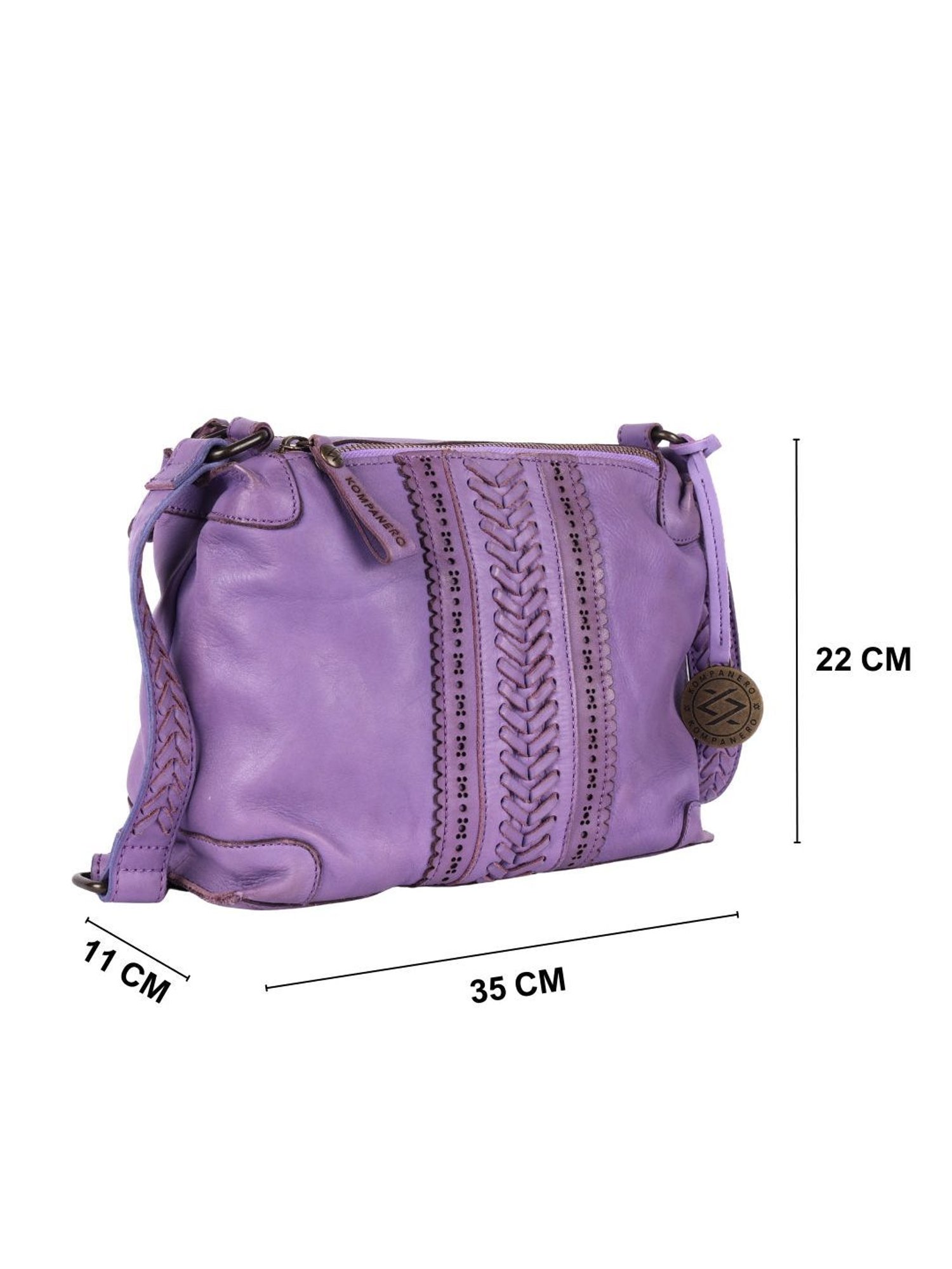 KOMPANERO Madison Lavender Textured Medium Sling Handbag