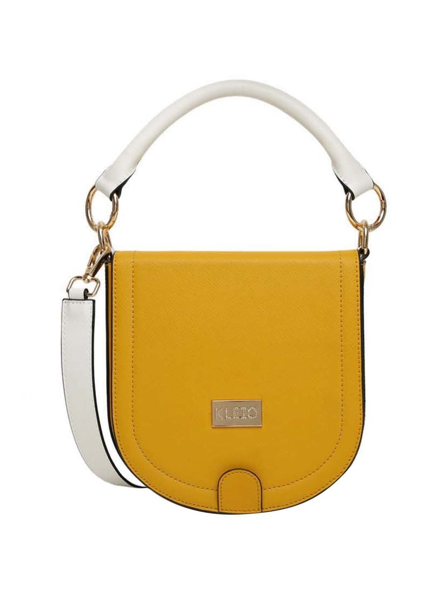 KLEIO Mustard Solid Small Sling Handbag