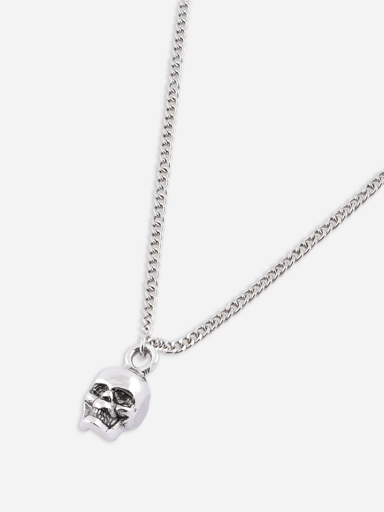 The Bro Code Silver-Plated Skull Charm Pendant Necklace for Men