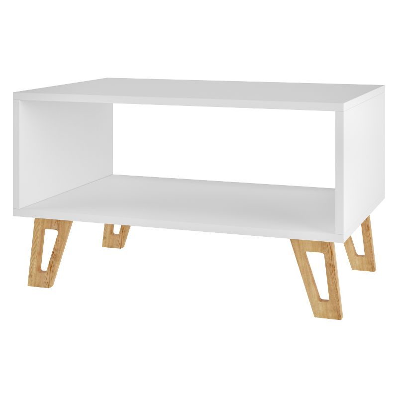 Ikiriya Nashville Solid Beige Wood Coffee Table Teak Finish