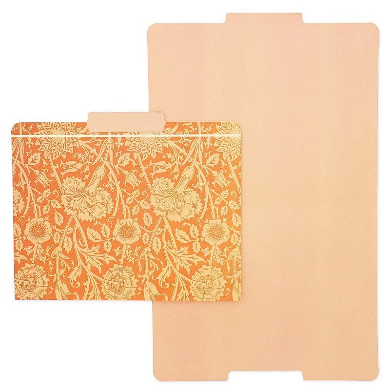 12pcs Paper Cardstock Decorative File Folders Letter Size, Artistic Design Inspired by William Morris Painting, Manilla Folders, File Receipt Document