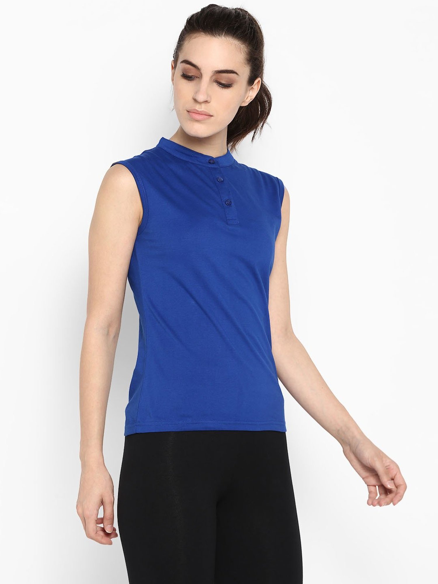 Appulse Royal Blue Cotton Slim Fit T-Shirt