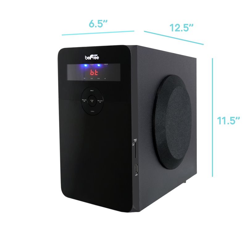 beFree Sound 5.1 Channel Bluetooth Surround Sound Speaker System in Black