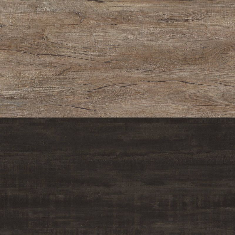 Refinery End Table with Drawer Rustic Gray/Charred Wood - Bush Furniture