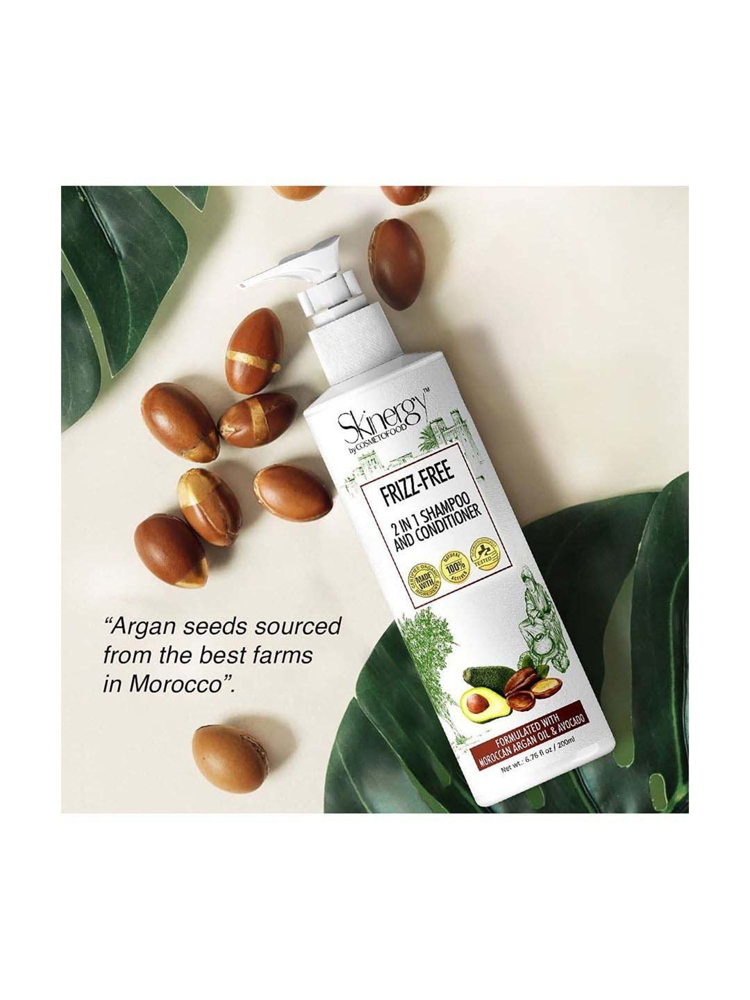 Cosmetofood Skinergy Frizz Free 2in1 Shampoo & Conditioner - 200 ml