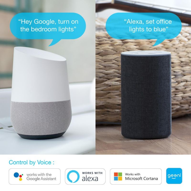 Smart Light Bulbs, Alexa Light Bulb, Smart Bulbs that Work with Alexa & Google Assistant, WiFi Light Bulbs A19 Daylight (5000K) No Hub Required, 800LM 60W Equivalent High CRI>90, 2 Pack