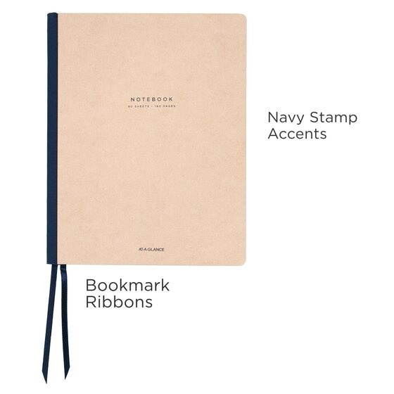 AT-A-GLANCE Signature Collection Casebound Notebook Ruled 80 Sheets 8 14 x 11