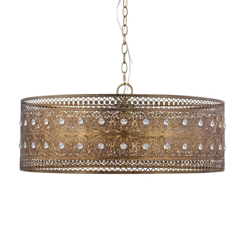 23.5" 3-Light Bryar Chandelier Brass/Crystal - River of Goods