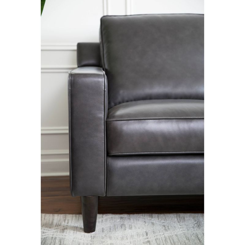 Olivia Top Grain Leather Sofa Gray - Abbyson Living