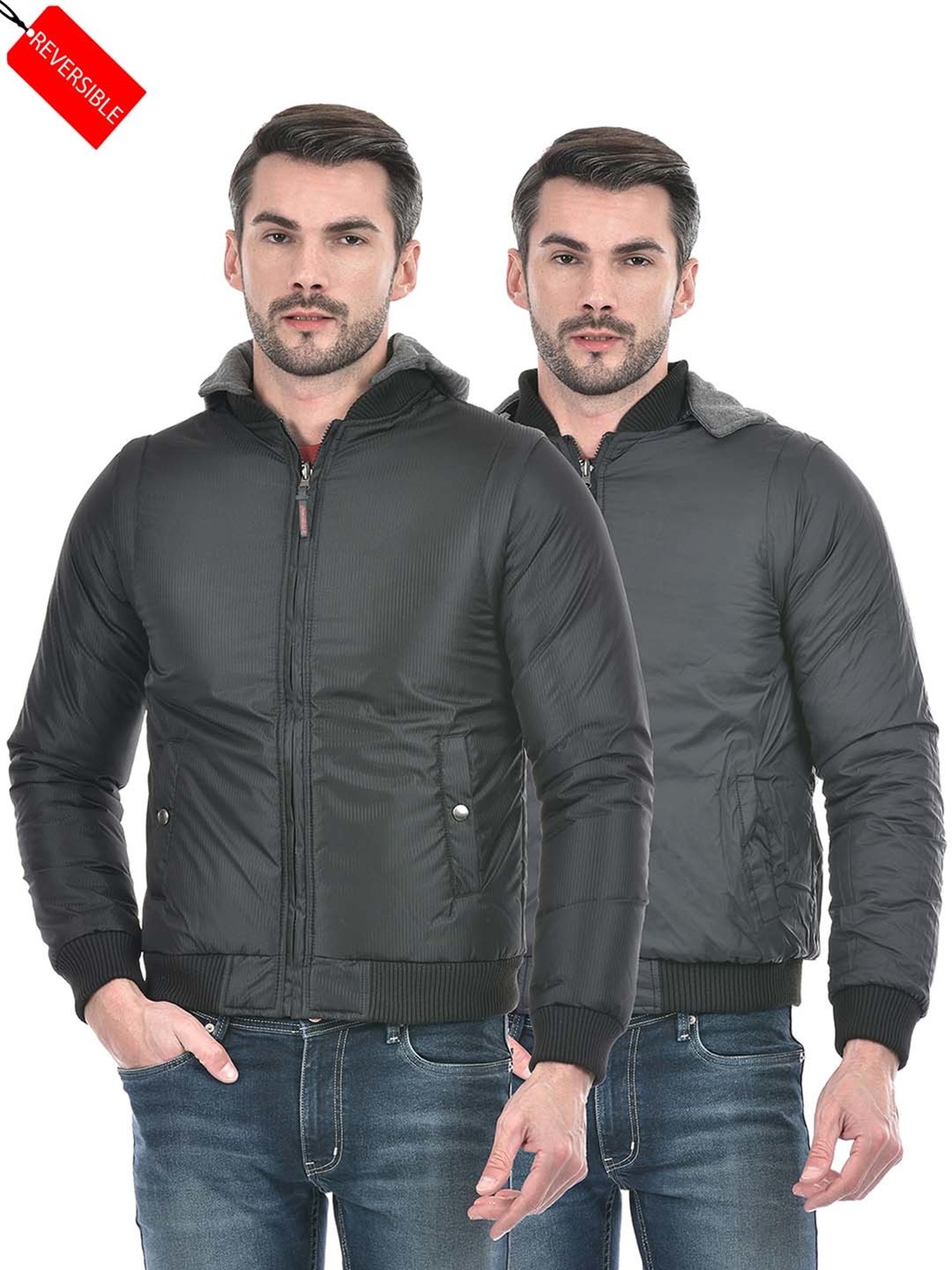 Lawman Pg3 Black Regular Fit Reversible Jacket