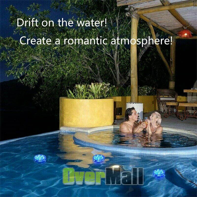 16PC Swimming Pool Light RGB LED Bulb Underwater Color Vase Decor Lights Remote