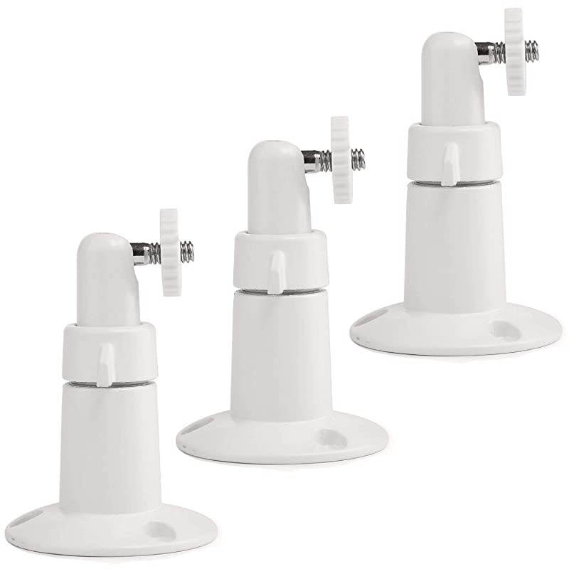 360 Degree Adjustable Security Weatherproof Indoor Outdoor Wall Mount Compatible for Ring Stick Up Wyze Cam Pan Arlo Camera and More - Light Gray (3 Pack)
