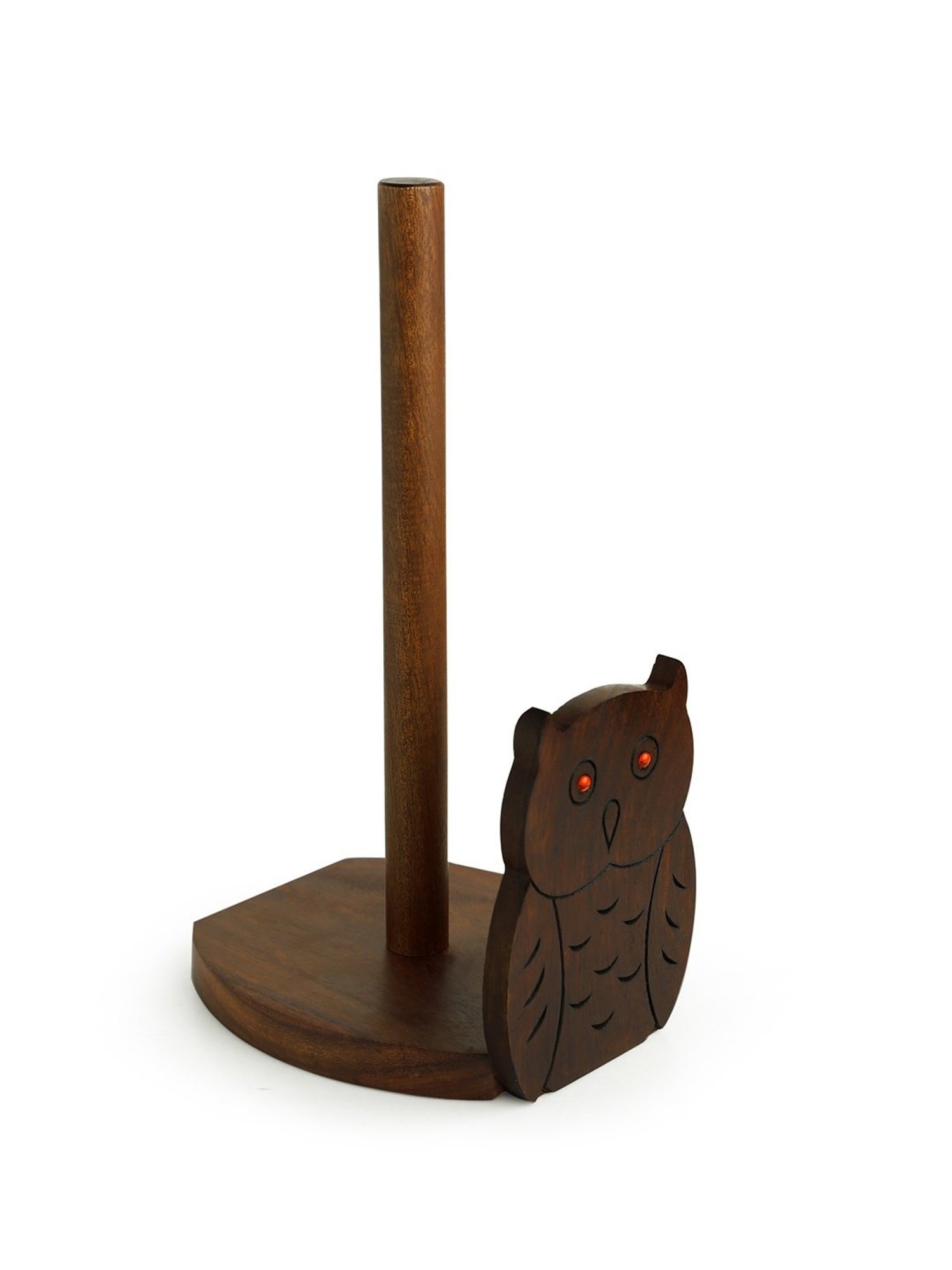 ExclusiveLane The Dancing Peacock Brown Sheesham Wood Napkin Holder - Set of 1