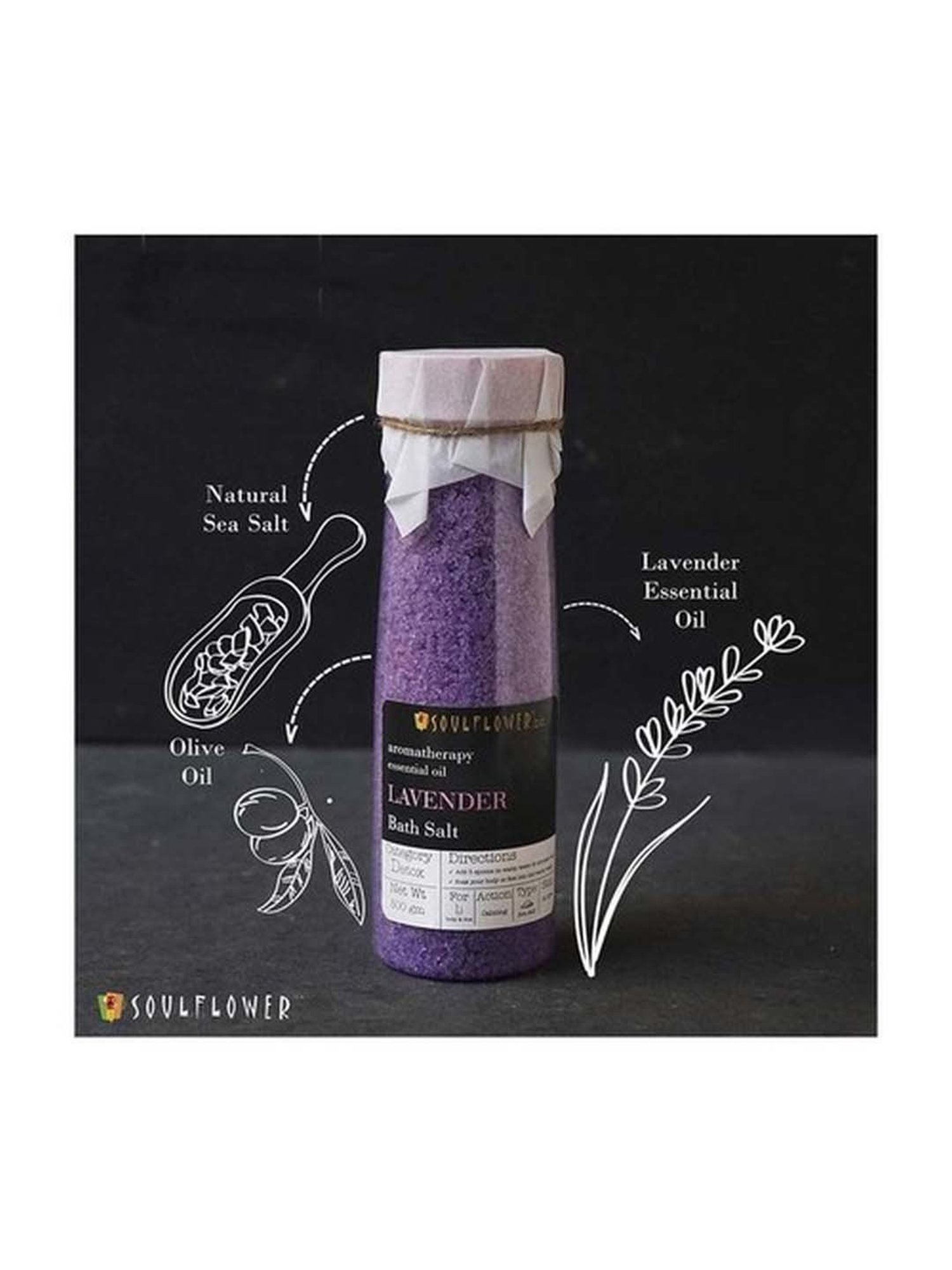 Soulflower Lavender Aroma Bath Salt - 500 gm