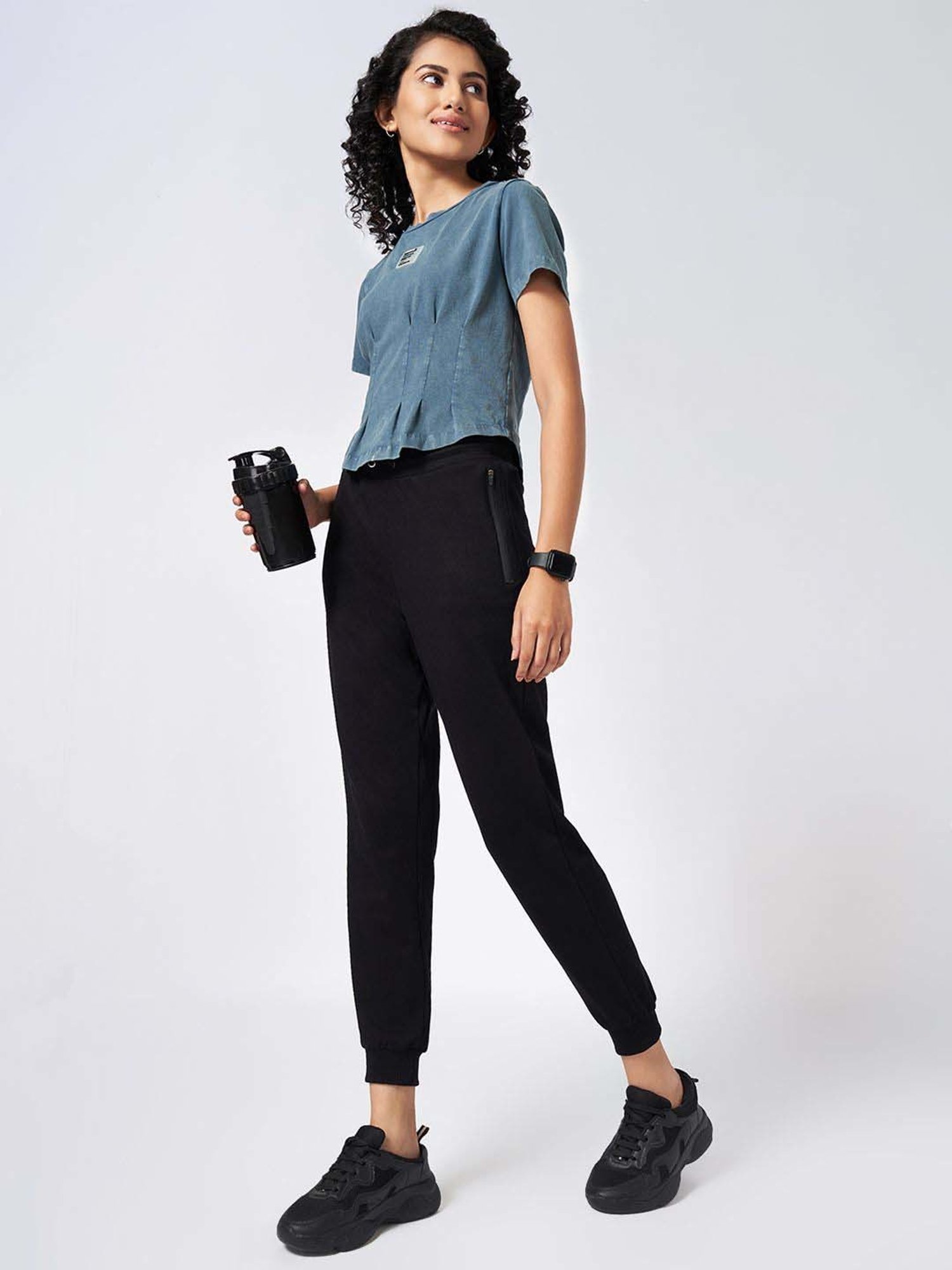 Ajile by Pantaloons Blue Plain T-Shirt