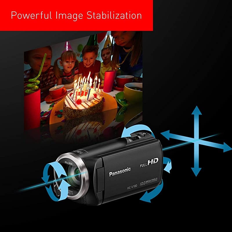 Full HD Video Camera Camcorder HCV180K 50X Optical Zoom 158Inch BSI Sensor Touch Enabled 27Inch LCD Display Black