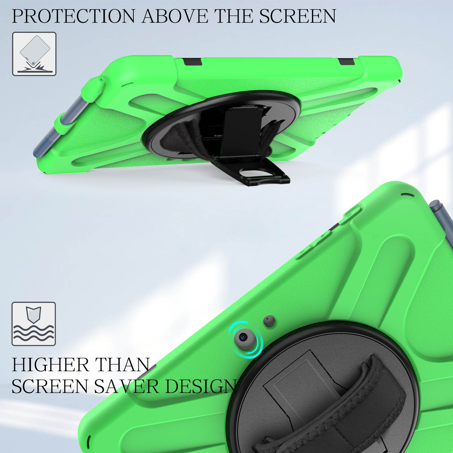 Case for Microsoft Surface Go 2 10.5 inch 2020 / Surface Go 10 inch 2018 with with Pen Holder, Hand Strap & Shoulder Strap Shockproof Protective Stand Cover