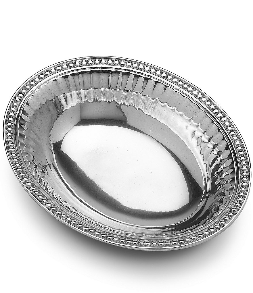 Wilton Armetale Flutes & Pearls Medium Oval Bowl