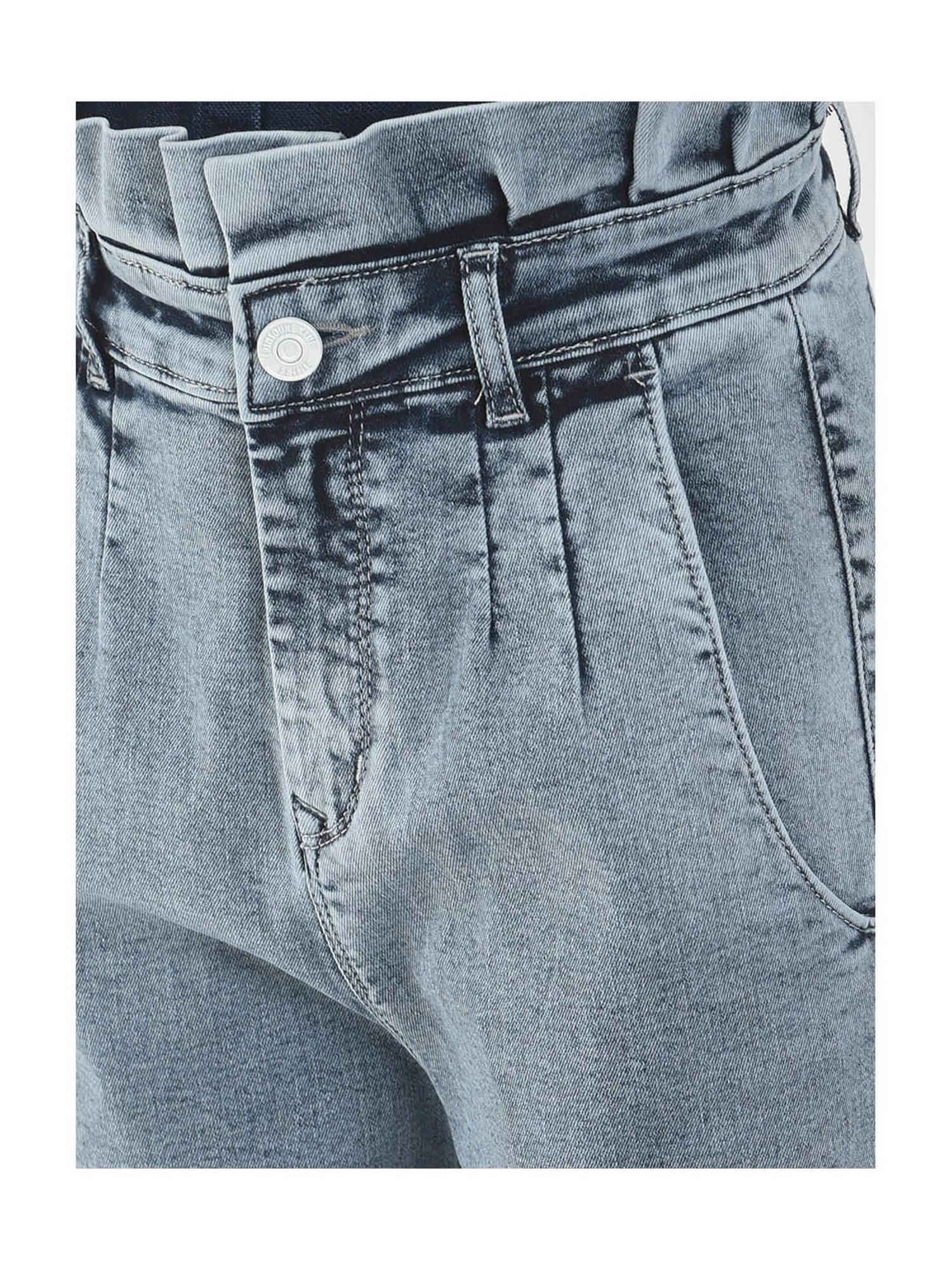 Crimsoune Club Girls Light Blue Solid Jeans